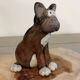 Raku ceramic dog sculpture, unique piece.