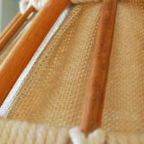 Vintage suspension wood, linen and wool