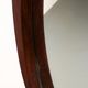 Mid-century Italian oval mirror in curved teak, rope and leather, 1960s