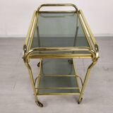 Brass rolling bar trolley