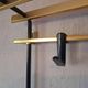 Wall mounted brass and metal coat and hat rack, 1960s