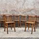 Series of 8 chairs bistro wood curve