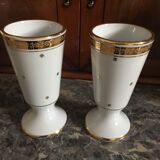 Pair of mazagrans in Limoges porcelain