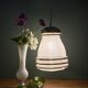 Suspension globe antique Art Deco in frosted white and gold glass.