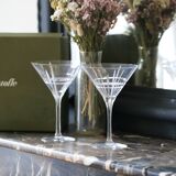 Pair of Christofle glasses with Martini Crystal Cut Scottish Collection