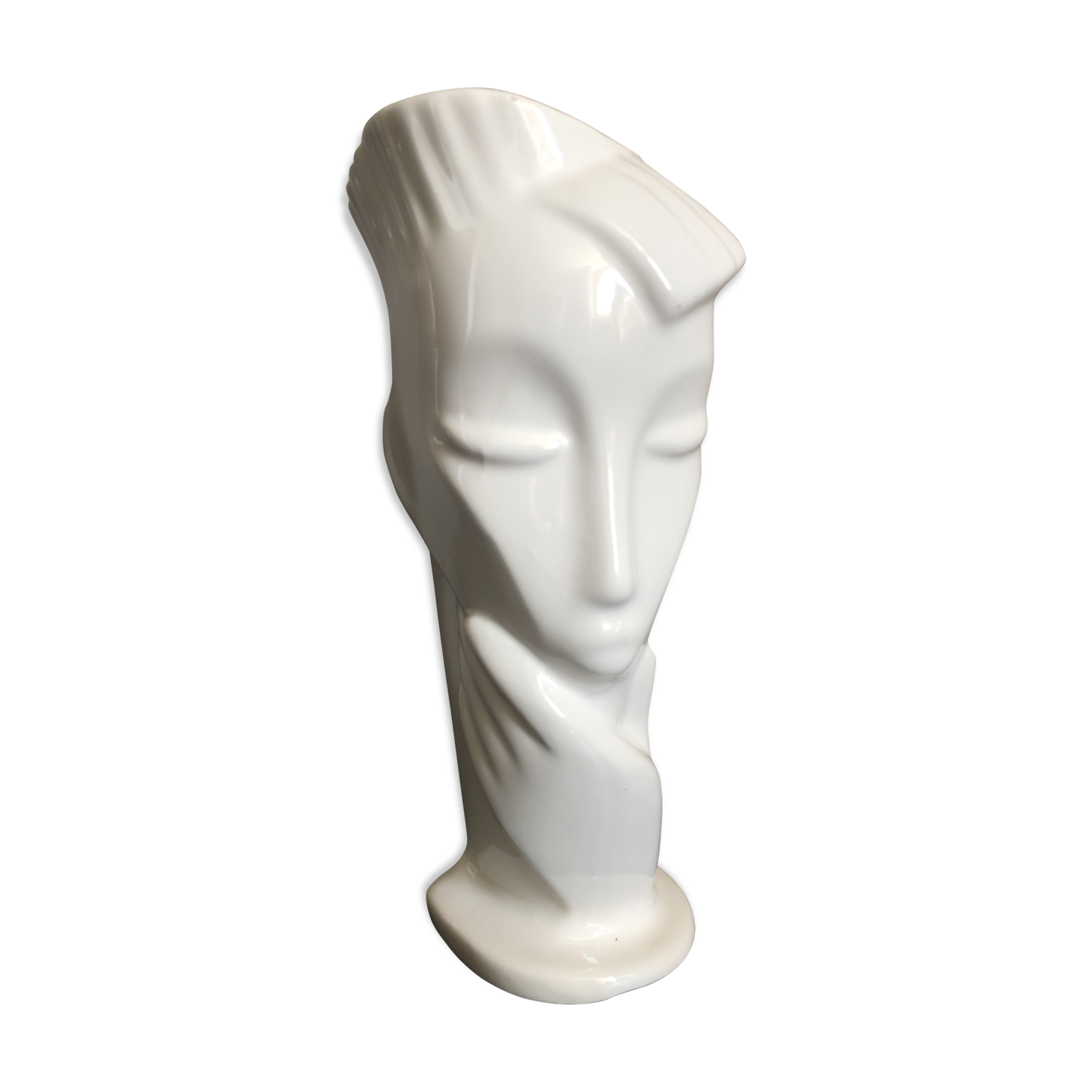 Ceramic face vase