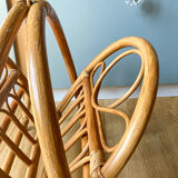 Vintage rattan magazine holder