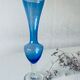 Blue and transparent glass vase