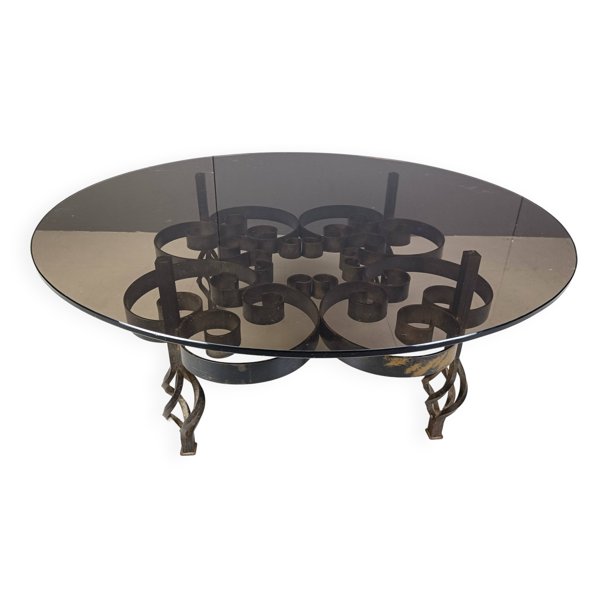 Brutalist Wrought iron coffee table 1970s