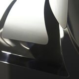 Impressive Space Age chandelier with 5 lights, chrome metal, Italy 1970s.