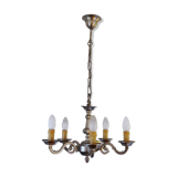 Chandelier with five arms of brushed metal light