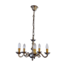 Chandelier with five arms of brushed metal light