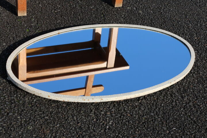 Steel oval mirror 58x92m