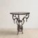 Handmade round side table with wrought iron base, circa 1980s, Czechoslovakia, 67 × 50 cm