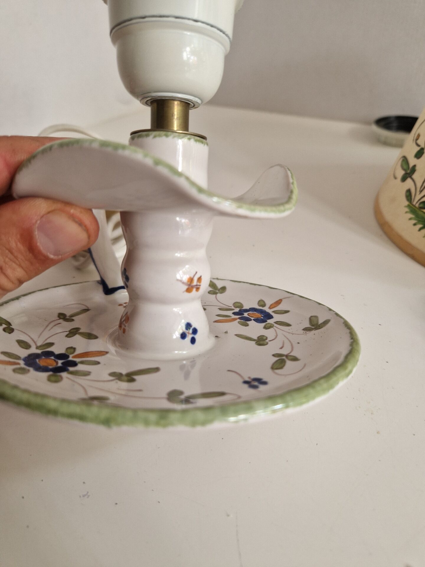 Petite Lampe En Faience Martres Tolosane Signé Matet