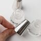 Vintage Argent Salt and Pepper Shakers with Clear Glass and Silver-Plated Caps, Conical Minimal Italian Design, 1950s