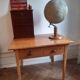 Old office table vintage fir 1900 2 drawers