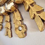 Gilded wooden sun mirror with glazing beads
