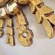 Gilded wooden sun mirror with glazing beads