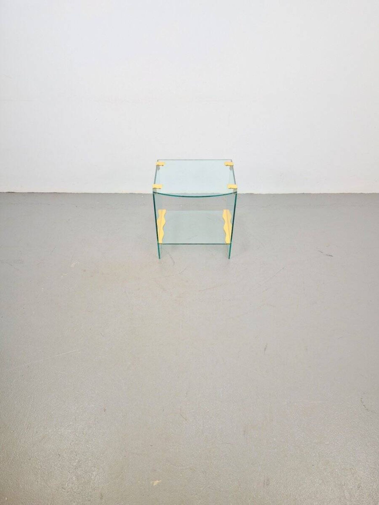 Vintage Regency Brass and Glass Side Table, 1970s