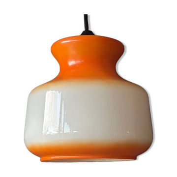 Suspension in orange and white opaline, 1960
