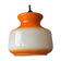 Vintage orange and white opaline pendant light from the 1960s
