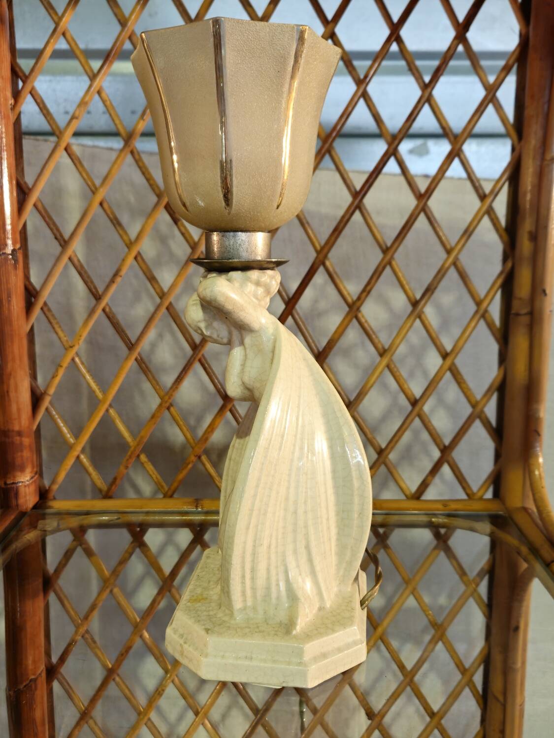 Lampe Céramique Art Déco 1930 Signé Fontinelle