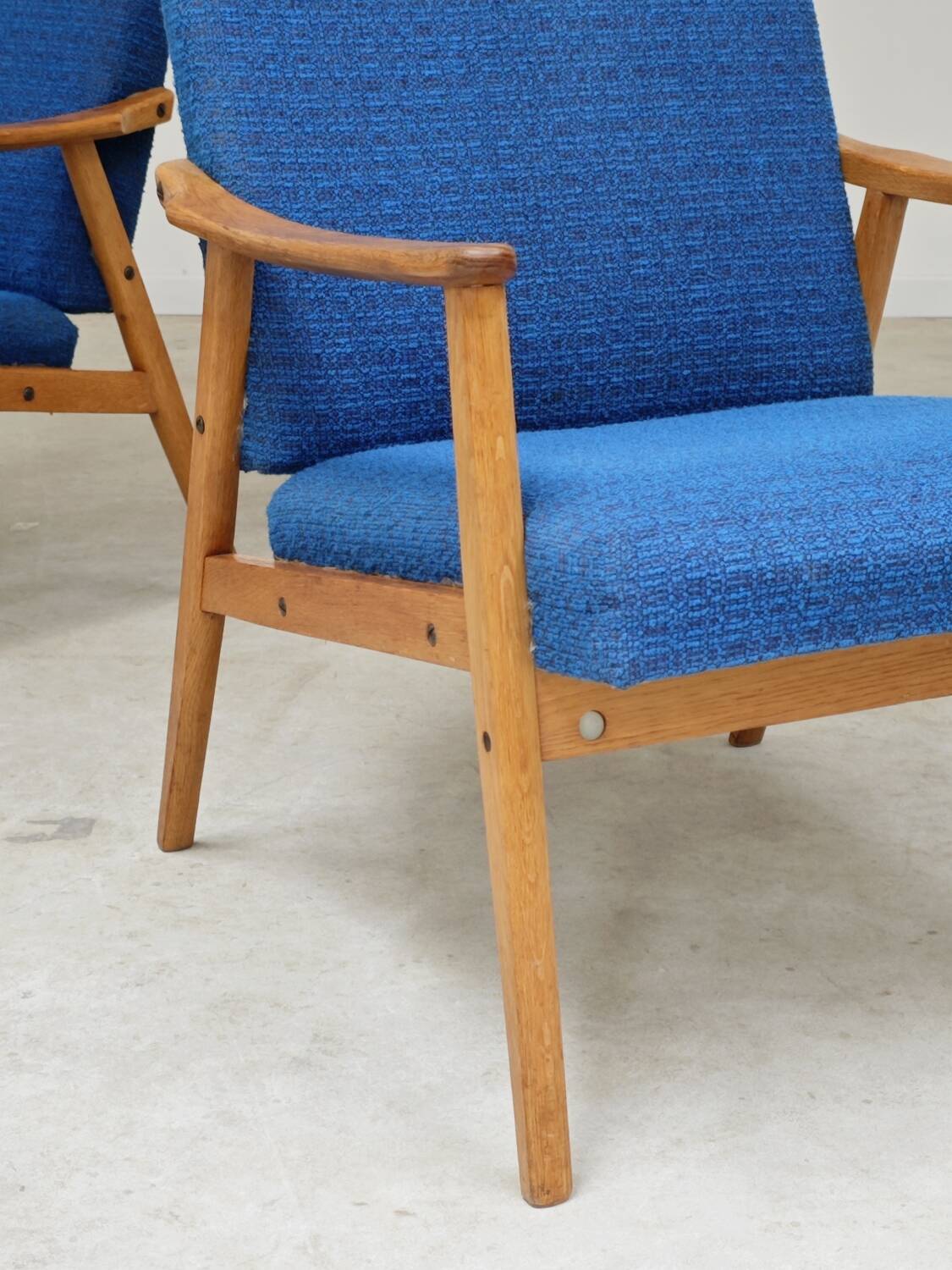 Pair of blue armchairs by Jiri Jiroutek for Interier Praha, 1960