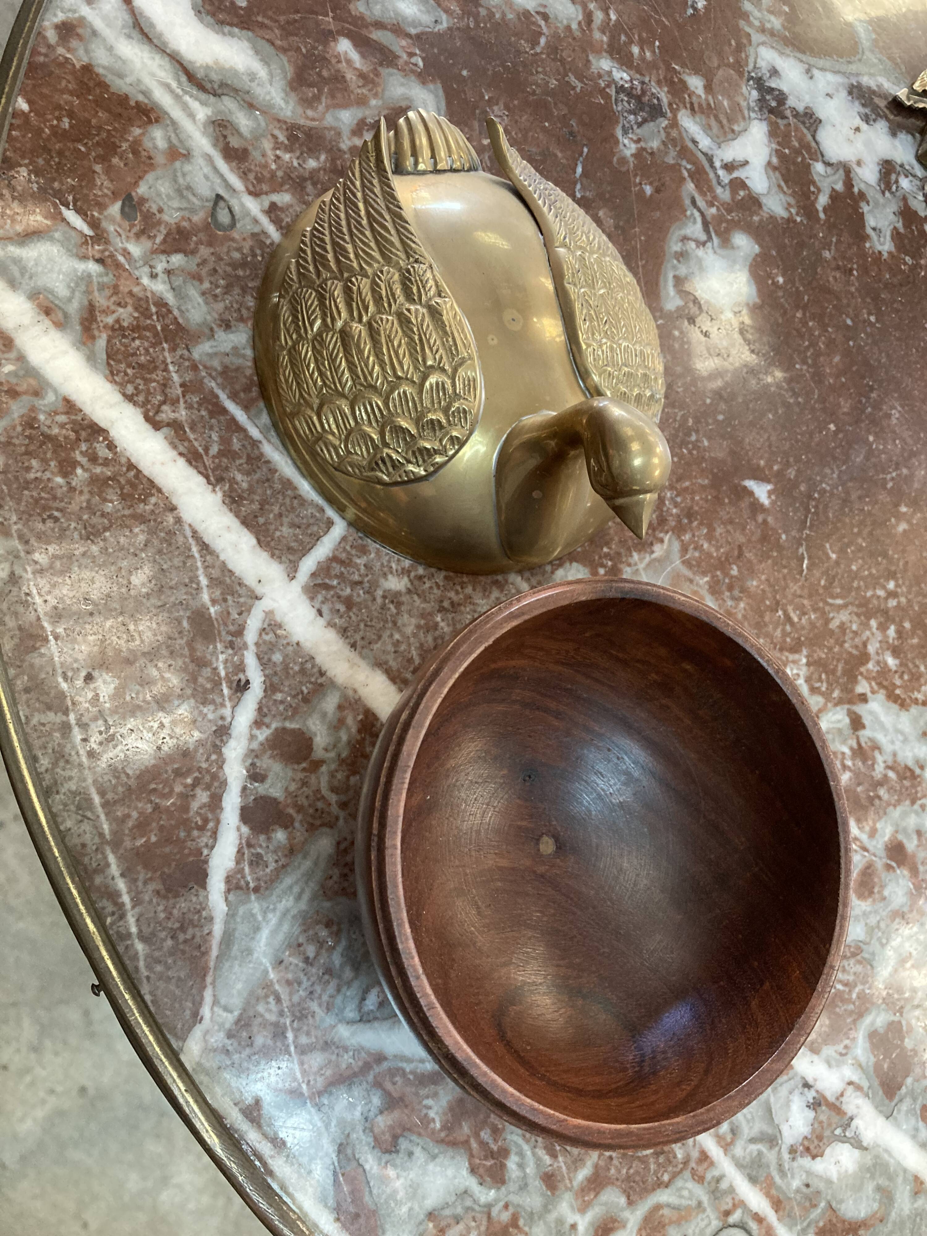 Bird box (wood and brass)