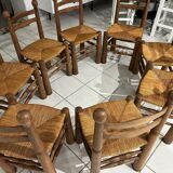 Set of 8 Charles Dudouyt Brutalist Dining Chairs 1960