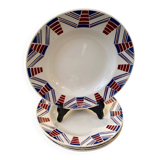 Set of 4 deep plates from Moulin des Loups, vintage.