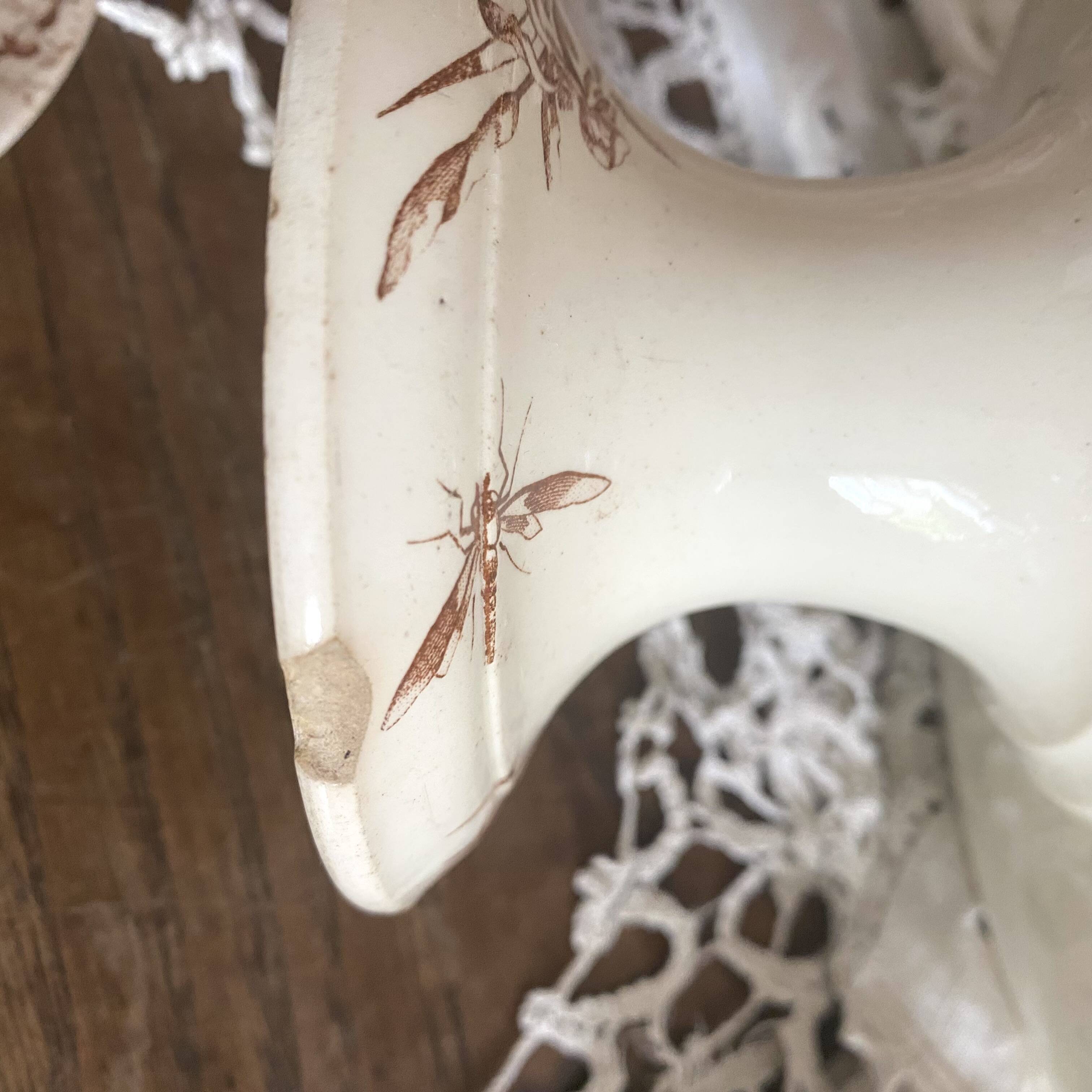 Old Luneville earthenware compote bowl