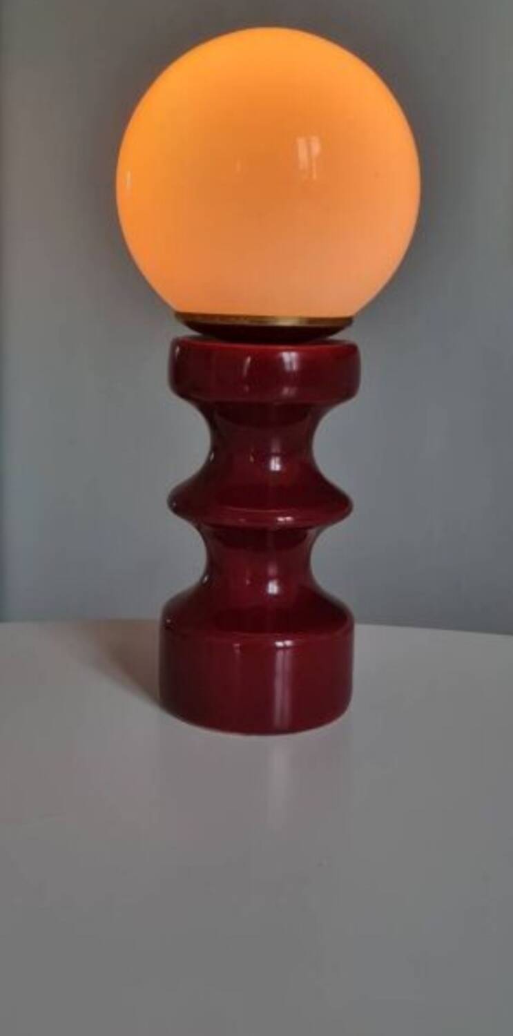 Ceramic and opaline table lamp