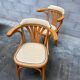 Pair of vintage curved wood restaurant armchairs