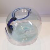 Pitcher blown glass shades of blue