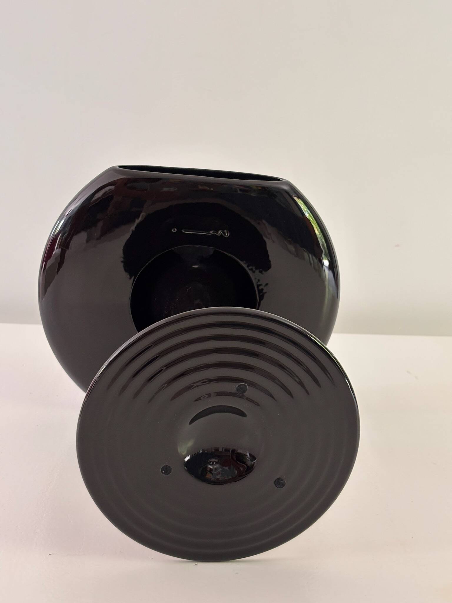 Sci-Fi Vase by Marc Newson for Cor Unum 1993 Glazed Black Ceramic Signed Ra
