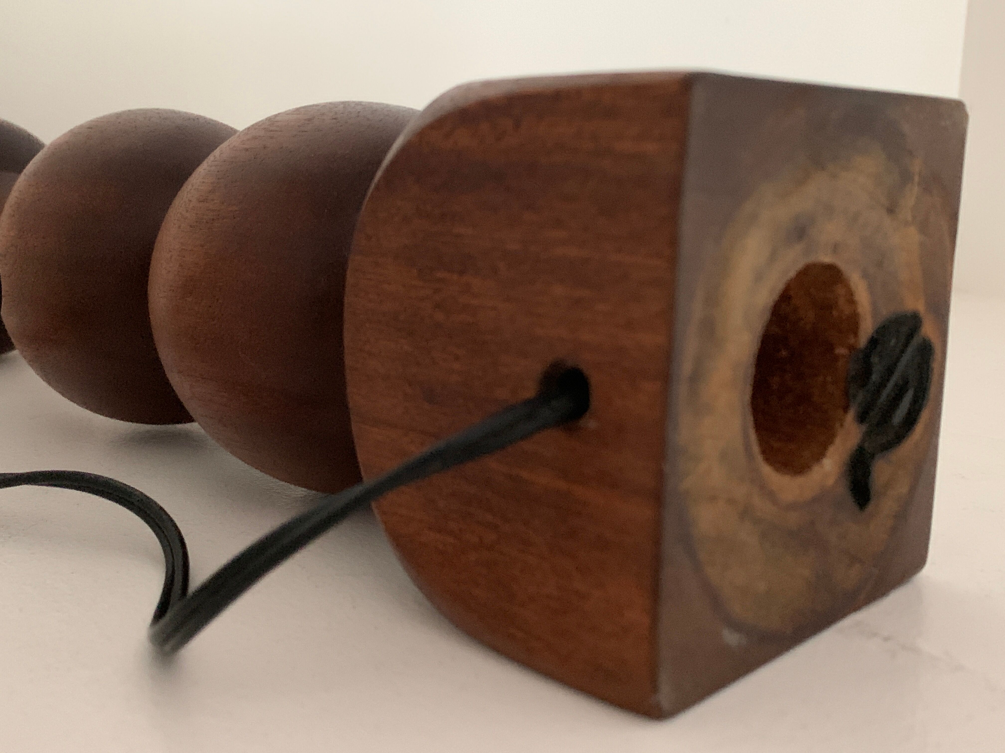 Turned wooden lamp foot