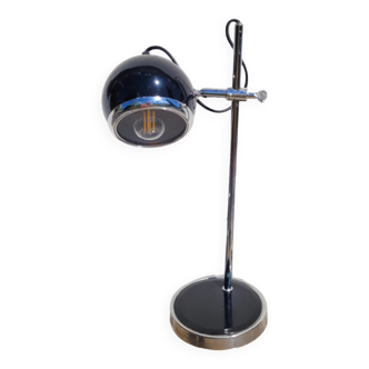 Black and chrome eyeball lamp