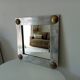 Vintage folk art mirror in cast aluminum and solid brass 60s/70s 50*50 cm