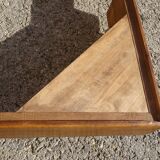 Cozy set and Art Deco bed in solid walnut