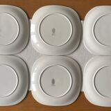 6 grandes assiettes plates anciennes en faïence de Lunéville