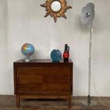 Meuble bas buffet rustique  enfilade moderniste a 2 portes en chene - largeur 90 cm