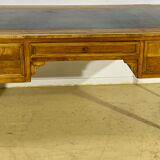 Louis XVI style desk in walnut veneer and brass fillets