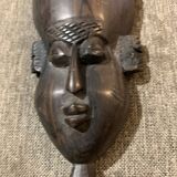 African mask 19cm hand carved tribal statuette wood Baoulé Ivory Coast Vintage old