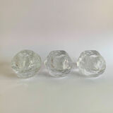 Set of 3 Candleholders, Kosta Boda, Sweden, 1970s