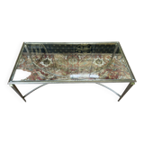 Table basse néoclassique laiton et verre