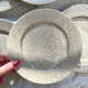 Set of 6 speckled grey stoneware plates 1970