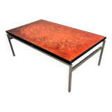 Glass coffee table by Jean René Talopp, 1970s