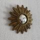 Vintage 1960s sun mirror witch's eye gold - 26 cm