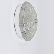 Peill & Putzer Large Round Op Art Glass Sconce, Wall Lamp, Flush Mount, Germany, 1970s